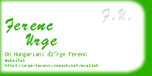 ferenc urge business card